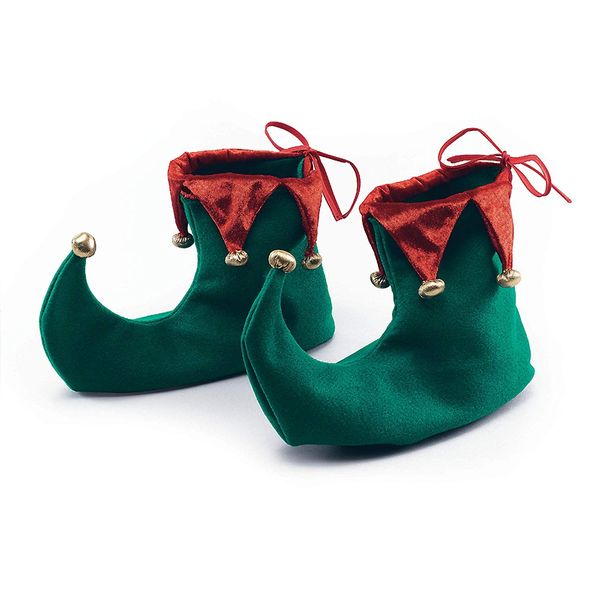 2XElf Shoe Covers ~ Santa's Helper ~ Christmas ~ Red and Green