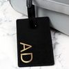 Custom Personalised Gold Initials Black Luggage Tag