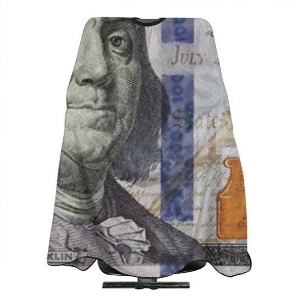 NELife 100 Dollar Bill Haircut Apron Professional Salon Cape Polyester Baber Cape With Adjustable Buckle for Adult