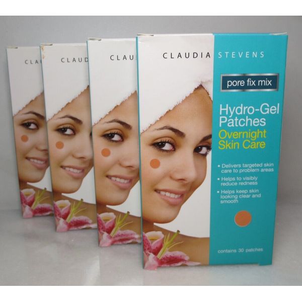 CLAUDIA STEVENS HYDRO-GEL PATCHES OVERNIGHT SKIN CARE 30 PATCHES LOT OF 4