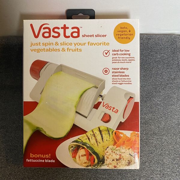 Vasta Vegetable Slicer Sheet Slicer Spin & Slice Veggie & Fruit Fettucine Blade