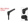 5pcs M6 x 20mm Handle Adjustable Clamping Lever Thread Male Threaded Stud