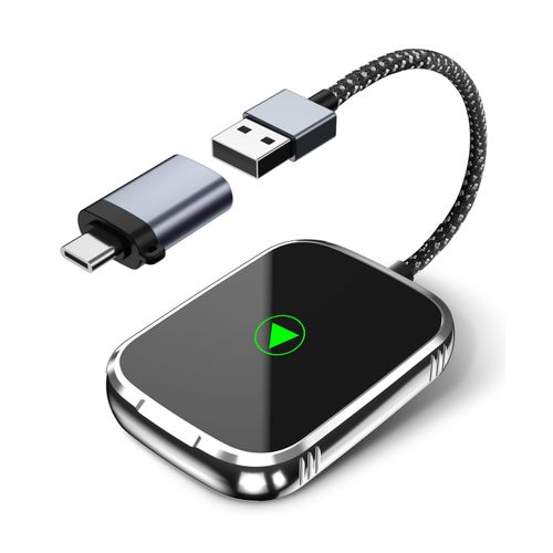 Wireless CarPlay Adapter for Apple iPhone, Android Auto Adapter, 2 in 1 Car Play Dongle
