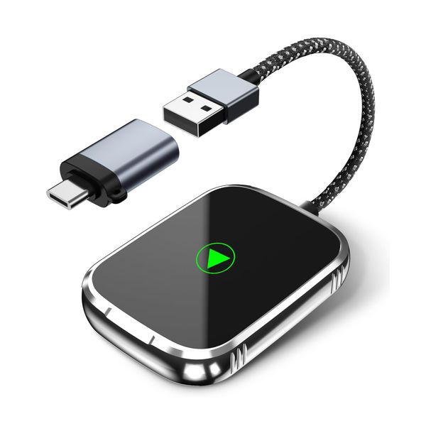 Wireless CarPlay Adapter for Apple iPhone, Android Auto Adapter, 2 in 1 Car Play Dongle