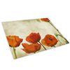 Retro Orange Poppy Flower Glass Placemat Kitchen Table Worktop Saver Protector