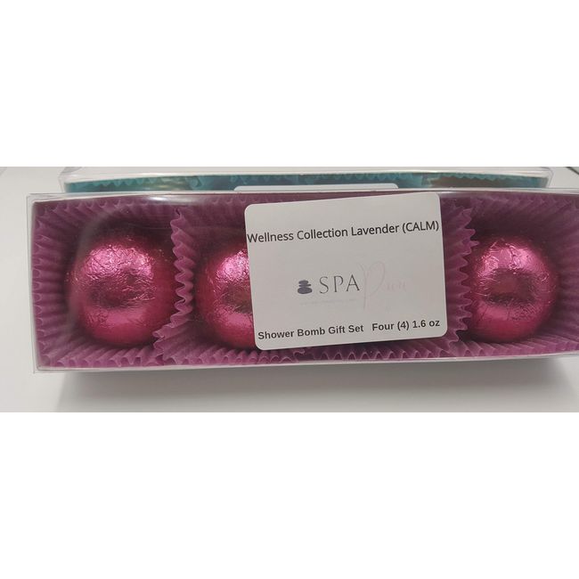 SPA PURE Wellness Collection LAVENDER - CALM BURST (4-pack) Aromatherapy Fizzing Shower Bombs by Spa Pure Naturals