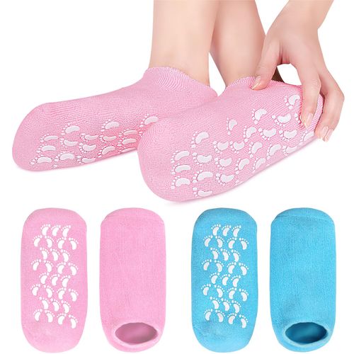 Moisturising Socks, 2 Pairs Gel Socks for Repair, Softening, Cracked Feet, Women, Men, Spa Foot Care Socks, Reusable for Callus Removal, Dry Cracked Feet