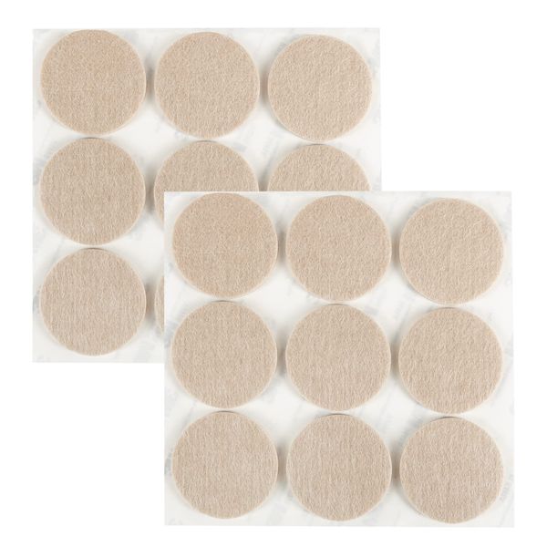 Ginoya 0.2 inch (5 mm) Thick Felt Pads, 18 Pieces, 2.0 inches (50 mm), Round Furniture Protection Pads, Scratch Resistant and Soundproofing (Beige)