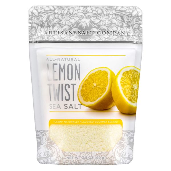 Artisan Salt Company Fusion Naturally Flavored Lemon Twist Sea Salt, Zip-Top Pouch, 3.5 Ounce