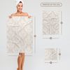 3D Rose Cream Beige and White Damask Pattern-Classic Classy Elegant and Stylish TWL_57504_1 Towel, 15" x 22"
