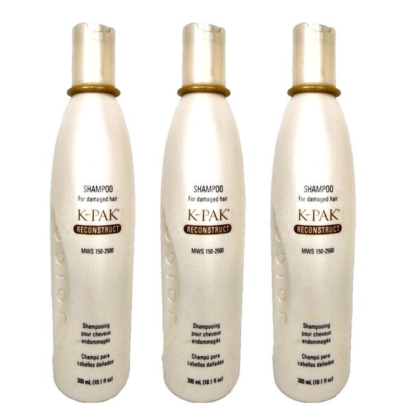 3 Joico K PAK RECONSTRUCT SHAMPOO for Damaged Hair 10.1 oz Each