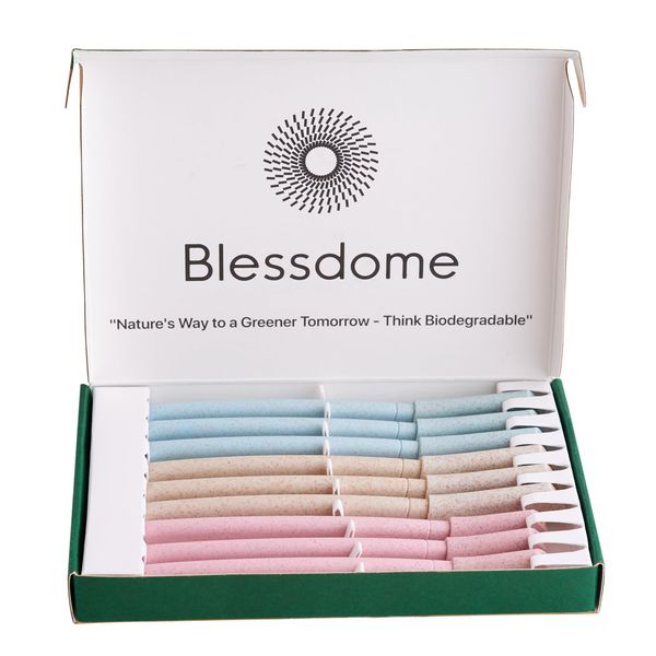 Blessdome Biodegradable Wheat Straw Eyebrow Razor Shaper Kit for Women - Facial Hair Remover and Trimmer, Exfoliating Dermaplaning Tool. Eco-Friendly & Reusable.