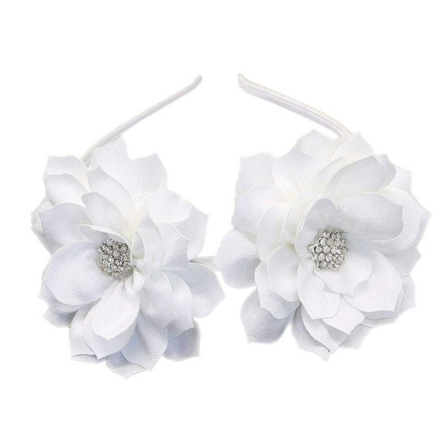 Fascinator Headband Hair Clip Lotus Flower Bridal Wedding Party Cocktail Headwear (White)(Size: One Size)