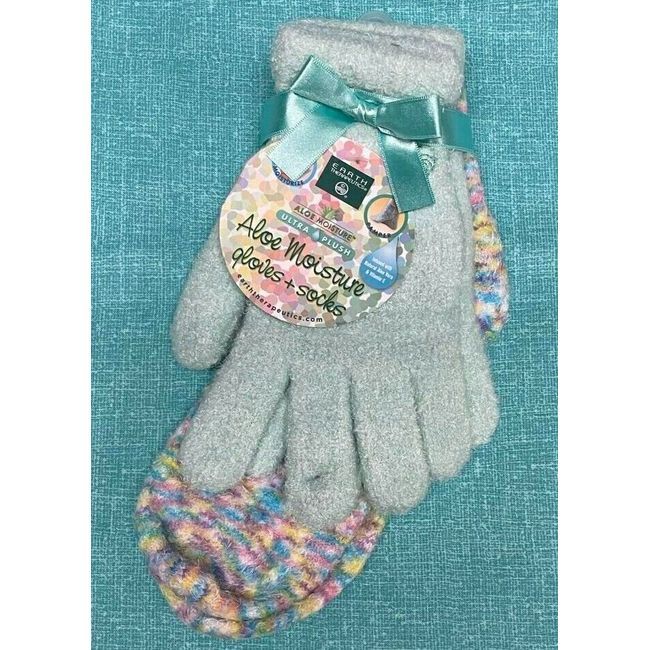 Earth Therapeutics Moisture Gloves & Socks Set Mint Green & Confettie Ladies NEW