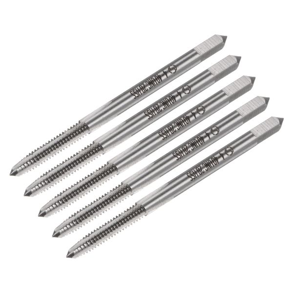uxcell Machine Tap #4-40 UNC UNC Thread 2B Class 3 Flutes High Speed Steel Screw Threading Tap Tapping Tool 5pcs