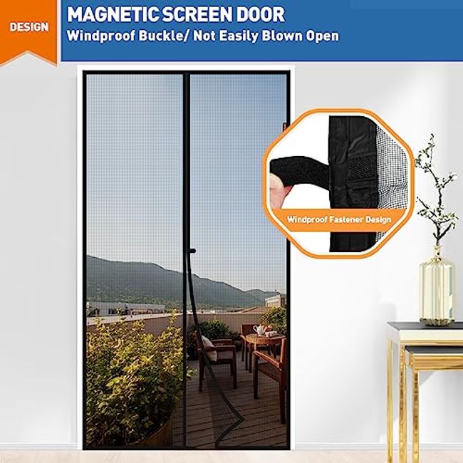 MAGZO Magnetic Screen Door Fit Door Size 72 x 80 Inch, Screen Size