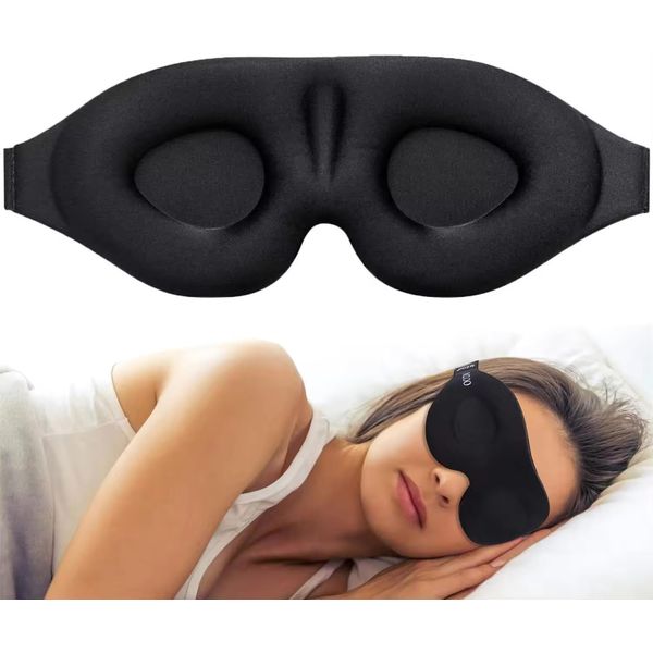 100% Blackout Sleep Eye Mask for Women & Men - Zero Eye Pressure Eye Mask for Sleeping - Comfortable Sleep