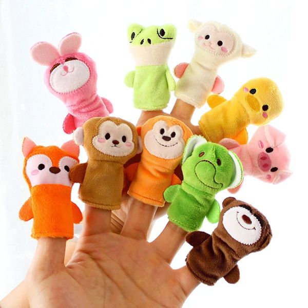 10Pcs Story Time Finger Puppets - Different Cartoon Animal Finger Puppets for toddlers