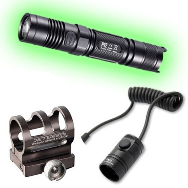 2015 Edition Nitecore P12 Flashlight w/GM02 Weapon Mount & Pressure Switch