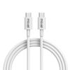 PEBBLE HUG Data Cable Type C - Type C PD 60W Fast Charge/Sync Cable, White 480Mbps Charging Speed, Universal Compatibility, Strong Built And Long Lasting Performance (10ft-3m)