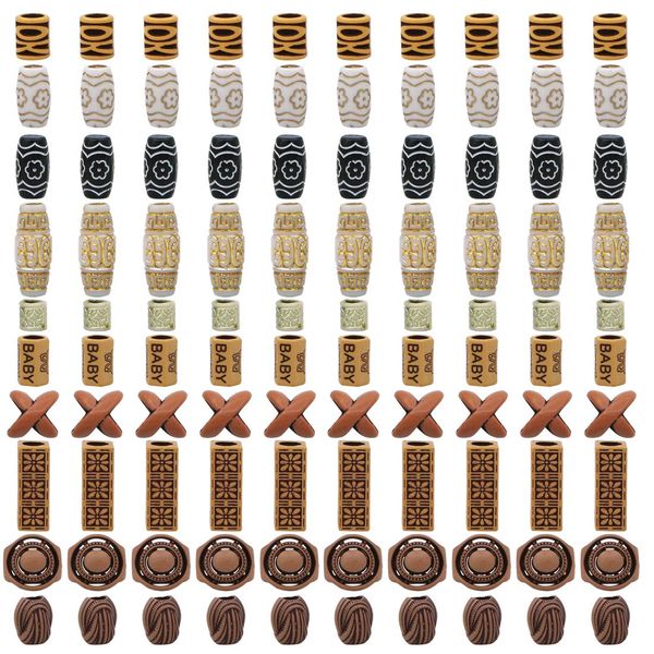 100 Pcs Plastic Dreadlocks Beads Beard Hair Beads Necklace Beard for DIY Bracelet Pendant Beard Hair Pendant Necklace Jewelry