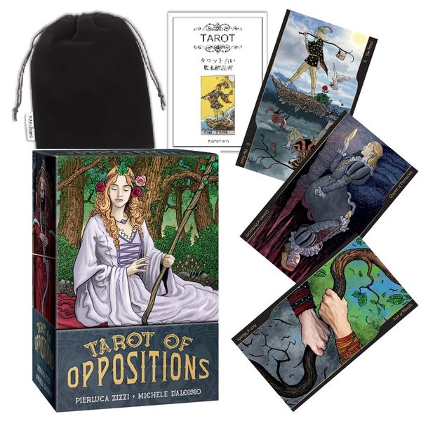 Kancharo Tarot Cards, 78 Cards, Tarot Divination, Tarot of Oppositions, Japanese Tarot Card Basic Instruction Manual & Pouch Included