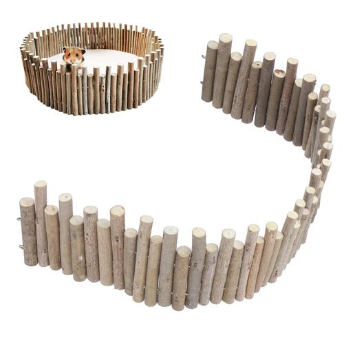 Ejoyous Hamster Wooden Bridge, Wood Ladder Hamster Fence Hideout Cage Bedding Climbing Toys for Syrian Hamsters Gerbil Small Animals (50CM Fence)