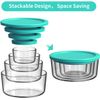 Glass Food Storage Containers with Lids Meal Prep Containers８Pac