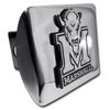 Marshall Thundering Herd Chrome Metal Hitch Cover with Chrome Logo