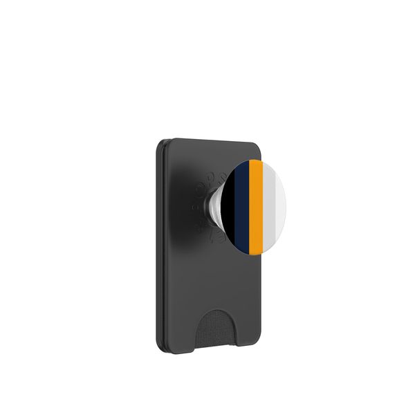 Cute Stripes Pattern Dark Blue Yellow White Theme Minimalist PopSockets PopWallet for MagSafe
