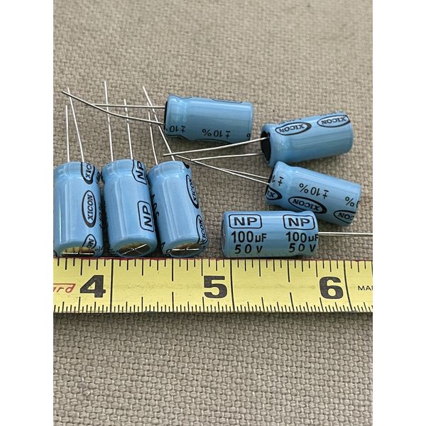 100uf 50v capacitor NON-polorized electrolytic (8 pcs)XICON