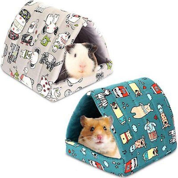 UPINS 2 Pack Guinea Pig Bed, 10.23 x inches, Blue Gray