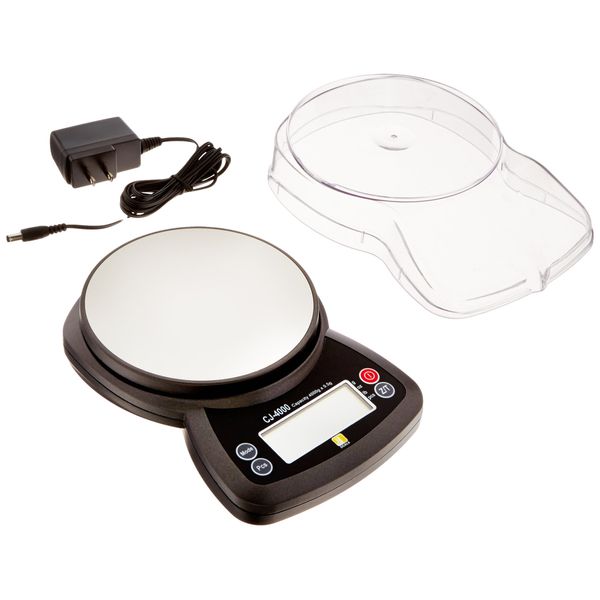 Jennings CJ-4000 Compact Digital Weigh Scale 4000g x 0.5g PCS JScale Black AC Adapter