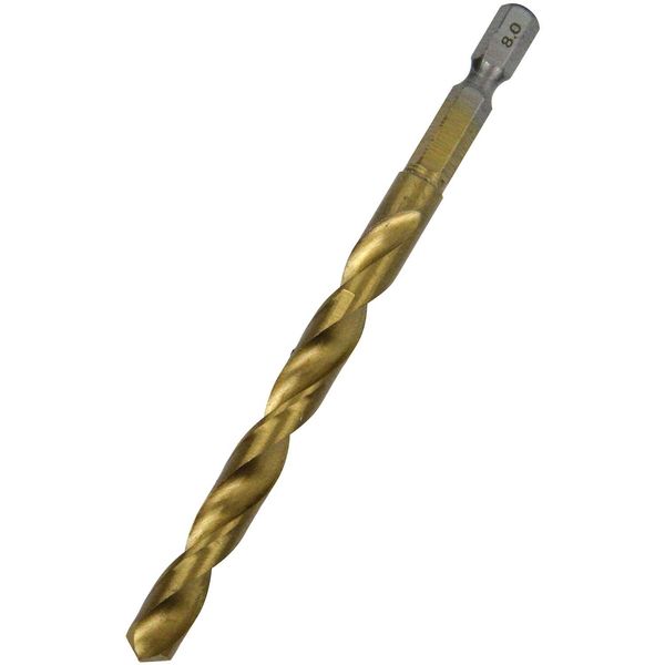 SK11 Hex Shank Normal Metal Drill Bit, Standard Length, 0.3 inches (8.0 mm)