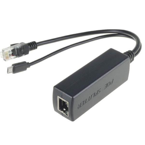 DSLRKIT Active PoE Splitter Power Over Ethernet 48V to 5V 2.4A Micro USB Plug for Raspberry Pi B B+ 2 3