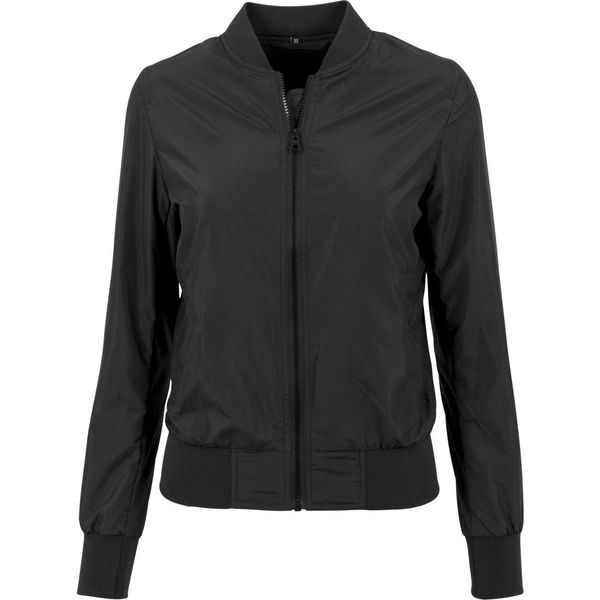 Build Your Brand Women's BY044-Ladies Nylon Bomber Jacket Ladies, Schwarz, XS