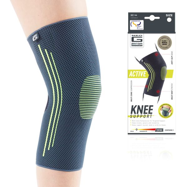 Neo-G Knee Support for Running - Sports Knee Brace - Knee Compression Sleeve - Breathable, Lightweight, Elastic Knee Bandage Support for Sprains, Strains, Injury Recovery, Joint Pain - L