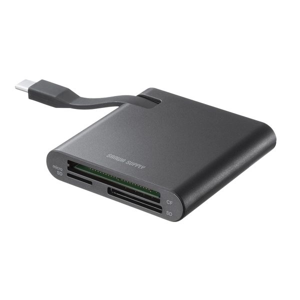 Sanwa Supply SD4.0 UHS-II Compatible Type-C Card Reader ADR-3TCML41BK