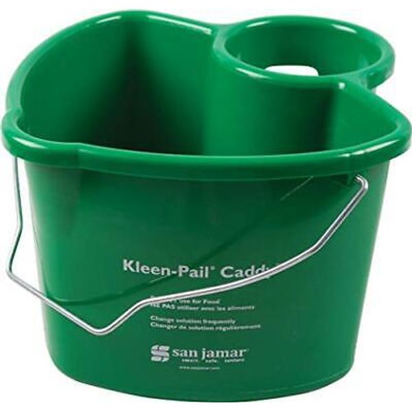 San Jamar KP500 Kleen-Pail Commercial Cleaning Caddy System, Green