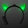 FlashingBlinkyLights Light Up Green LED Devil Horns Headbands