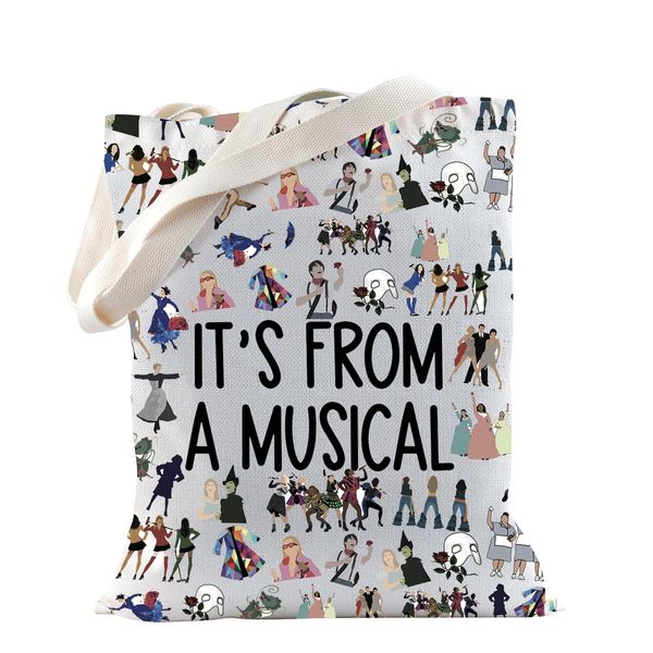 TSOTMO Musicals Gift Theatre Musical Gift Broadway Musicals Gift Theater Life Gift For Actor It’s From A Musical Tote Bag For Musical Lovers (FROM MUSICAL)