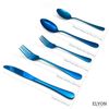 20 Piece Blue Silverware Cutlery Set Reflective Stainless Steel Flatware