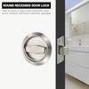 Stainless Steel 304 Round Recessed Door Lock Hidden Cup Pulls Knob Silver