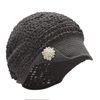 ZLYC Women's Summer Slouchy Crochet Hat Visors Handmade Crochet Hat Visor, Solid Grey