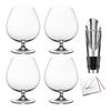 Riedel Vinum Brandy Glass 4 Pack with Wine Pourer and Polishing Cloth