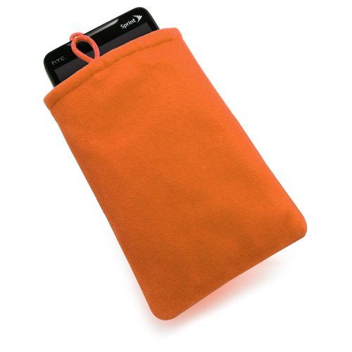 BoxWave Case Compatible with Atovanka Bike Mirror Camera (Y610) - Velvet Pouch, Soft Velour Fabric Bag Sleeve with Drawstring - Bold Orange