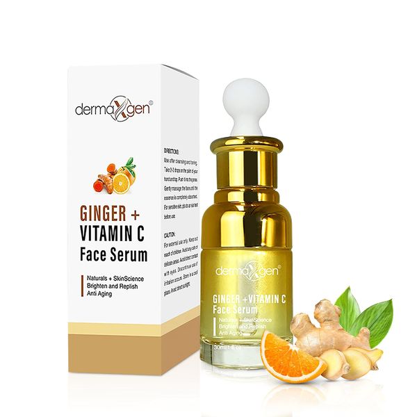 Ginger Face Serum + Vitamin C + Turmeric, Organic Acne Treatment, Clear skin Tone, Hydrate Dull & Dry Skin, Anti-Aging Facial Serum - 1 FL OZ