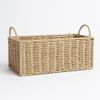 Swan household ® Lightweight Rope Basket With Handle For Bathroom Rectangular Storage Baskets (brown)