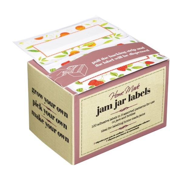 KitchenCraft Jar Labels, Food Labels Stickers, Home Made Jam Labels, Fruit Designs, Pack of 100