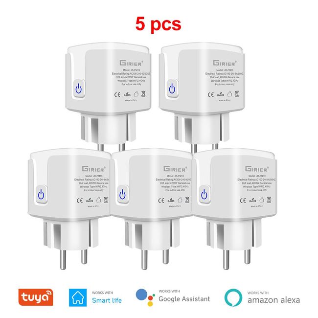 Tuya Wifi Smart Plug 20a Socket Power Monitor Timer 4200w Compatible Alexa  - Smart Remote Control - Aliexpress